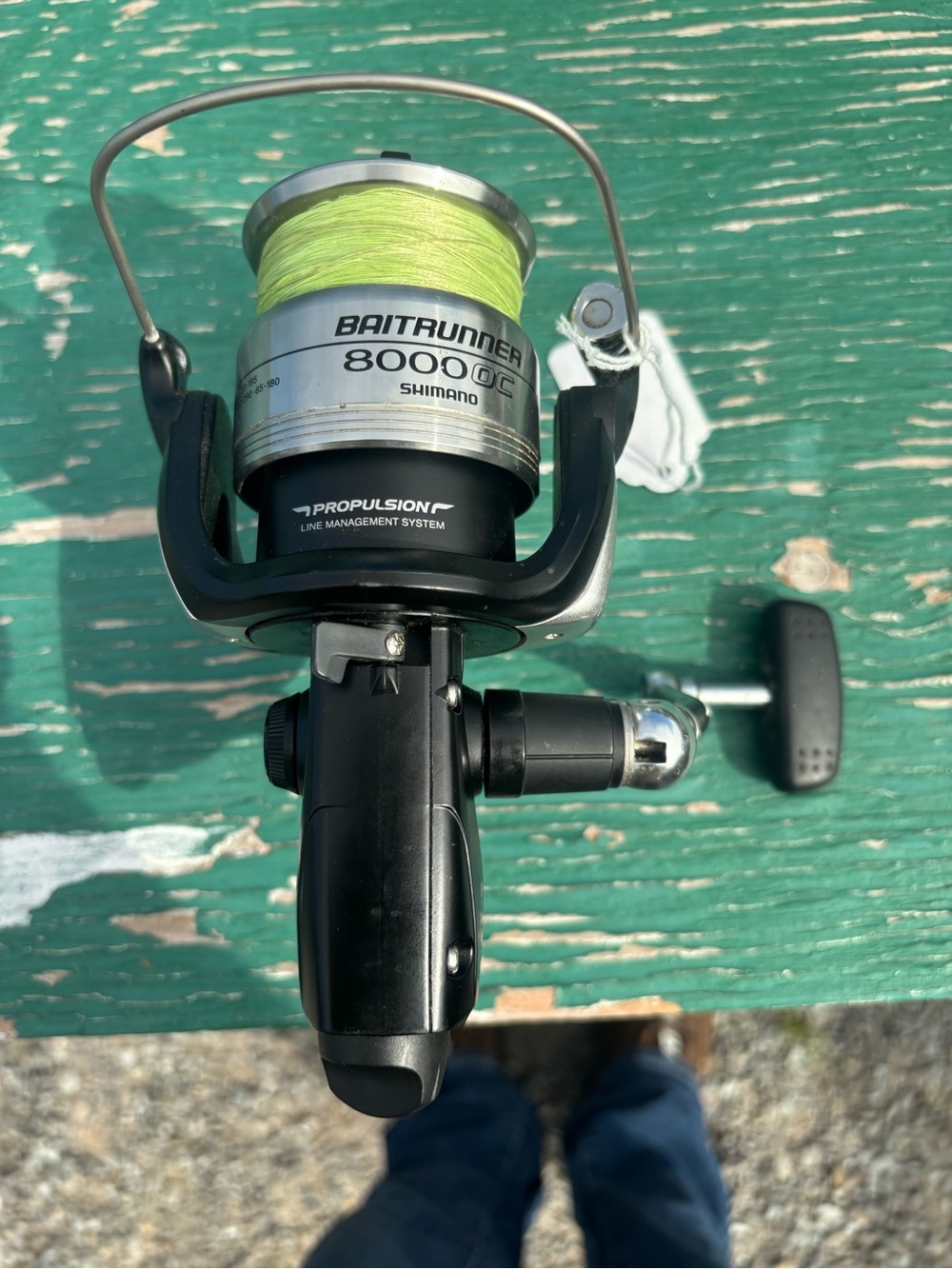 Shimano Baitrunner 8000C Spinning Reel in Silver, Black and Neon Yellow-Green